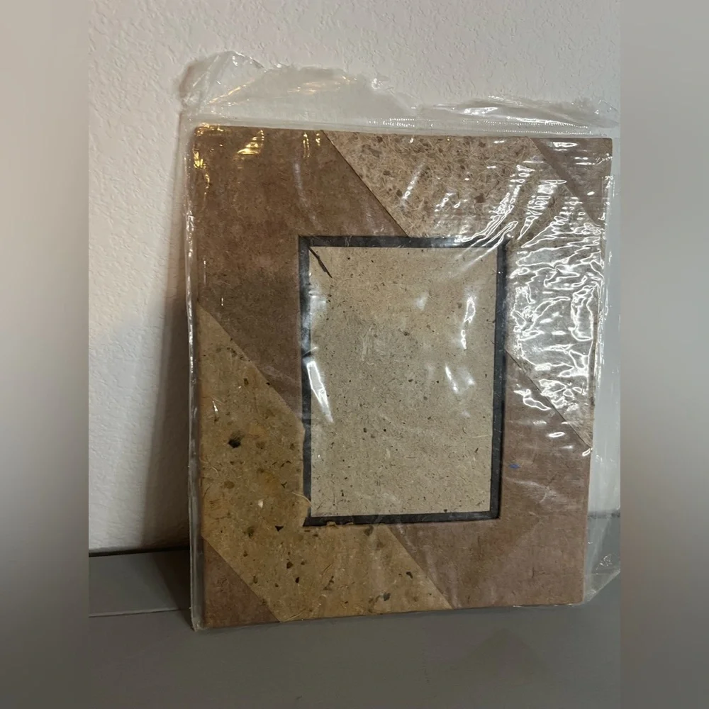 Handmade Natural Fiber Paper Table Top Photo Frame Mixed Media Paper EcoFriendly